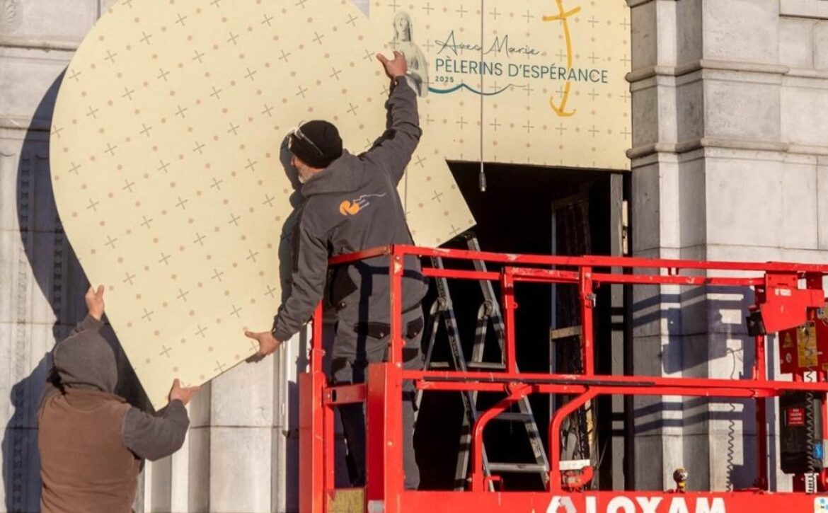 9.10.26 Lourdes facade coverup